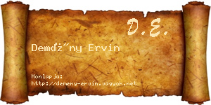 Demény Ervin névjegykártya
